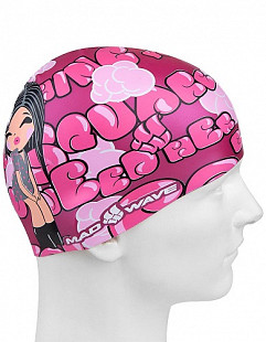 Шапочка для бассейна (плавания) детская Mad Wave Disco purple