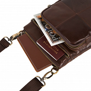 Мужская кожаная сумка Pola 0500302-1 brown