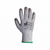 Перчатки JetaSafety с полиуретановым покрытием антипорезные 5 класс grey