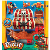 Игрушка Keenway Игровой набор "Приключение пиратов Битва за остров" (корабль с КРАСНЫМ парусом пираты сокровища) 10754