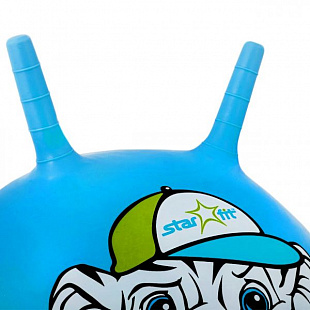 Мяч-попрыгун, для фитнеса (фитбол) Starfit Тигренок с рожками GB-402 55 см blue