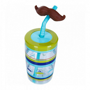Стакан для воды Funny Straw Electric Blue Mustache 1000-0521