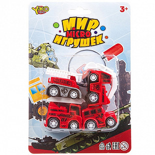 Набор YAKO инерционных пожарных машин, серия Мир micro Игрушек M7618-3 (4 шт)