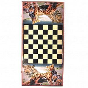 Нарды большие цветной рисунок Тигр 600х300х36