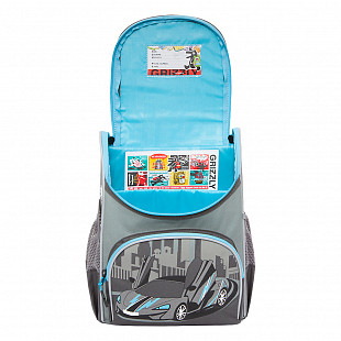 Рюкзак школьный с мешком GRIZZLY RAm-185-5 /2 grey