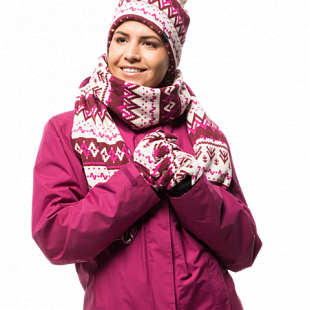 Перчатки женские Jack Wolfskin Scandic Glove Women garnet red all over