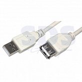 Шнур USB-A штекер - USB-A гнездо 3 м white 18-1116