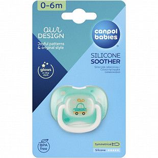 Пустышка Canpol babies Toys Силиконовая Симметричная 0-6 мес. (23/291) turquoise