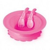 Тарелка с присоской в наборе 5523 (с ложкой и вилкой)