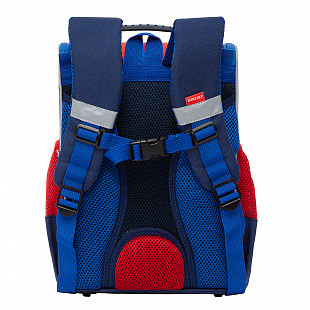 Рюкзак школьный с мешком GRIZZLY RAm-185-1 / blue/red