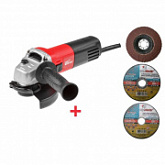 Одноручная углошлифмашина Wortex AG 1210 E + 4 круга Lugaabrasiv AG1210E0003A4
