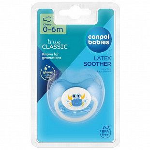 Пустышка круглая латексная Canpol babies Love&Sea 0-6 мес. (22/606_new) blue