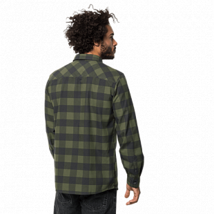 Рубашка мужская Jack Wolfskin Red River Shirt woodland green checks