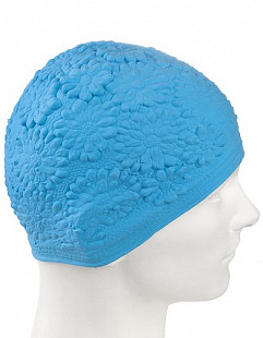 Шапочка для бассейна (плавания) женская Mad Wave Hawaii Chrysant blue