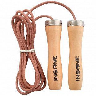 Скакалка Insane IN22-JR500 с деревянными ручками кожа brown