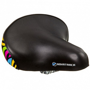 Седло Novatrack детское black/rainbow КЛ98741