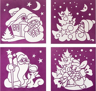 Набор для творчества Bondibon Новогодние бархатные раскраски BB3011