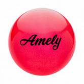Мяч для художественной гимнастики Amely с блестками AGB-102 19 см red