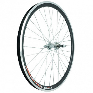 Заднее колесо 28", обод двойной black, втулка,на гайках, silver ZVO20616