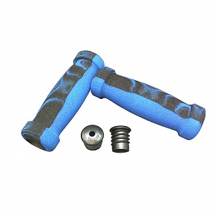 Грипсы Chililon 22*120 мм С заглушками CLL-129Z Black/Blue