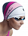 Шапочка для бассейна (плавания) взрослая Mad Wave Long Hairs Adult Lycra pink/white