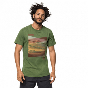Футболка мужская Jack Wolfskin Motosu Lake T M deep forest