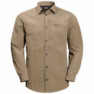 Рубашка мужская Jack Wolfskin Lakeside Roll-Up Shirt M sand dune
