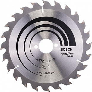 Диск пильный Bosch Optiline Wood 190х30х2,6х24 2608640615
