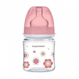 Антиколиковая бутылочка для кормления Canpol babies Easystart NEWBORN BABY с широким горлышком 120 мл., 0+ мес. (35/216_pin) pink