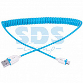 USB кабель универсальный Rexant microUSB шнур витой 1,5 м blue 18-4302