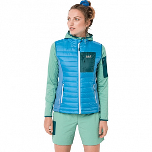 Ветрозащитная стеганая жилетка женская Jack Wolfskin Routeburn Vest W misty blue