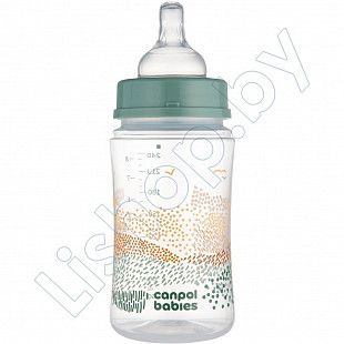 Антиколиковая бутылочка для кормления Canpol babies EasyStart Mountains с широким горлышком 240 мл 3 мес. + (35/243_gre)