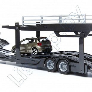 Автовоз Bburago Mercedes Benz Actros + машинка Bburago VW Polo GTI Mark 5 (18-31456/18-31458) beige