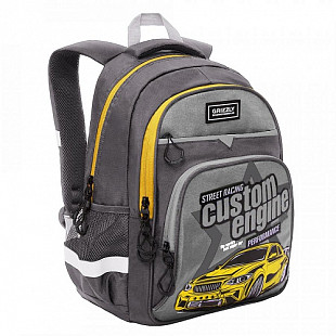 Рюкзак школьный GRIZZLY RB-157-2 /3 grey/yellow