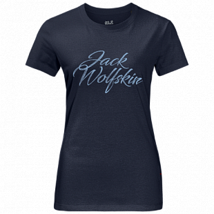 Футболка женская Jack Wolfskin Brand T W midnight blue