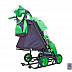 Санки-коляска Snow Galaxy City-2 Совушки на больших колёсах green