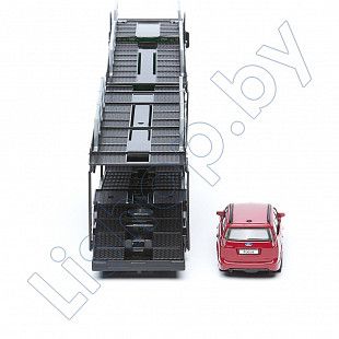 Автовоз Bburago Mercedes Benz Actros + машинка Bburago Ford Focus Combi (18-31456/18-31459) green