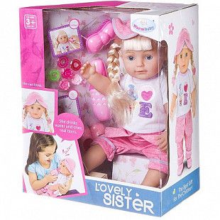 Кукла Shenzhen Toys с аксессуарами, пьёт воду и плачет WZJ016-1