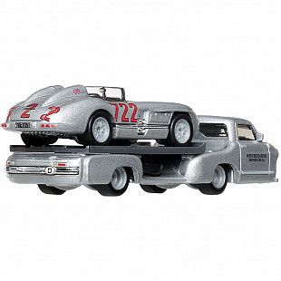 Машинка Hot Wheels Premium Team Transport Mercedes-Benz 300 SLR & Mercedes-Benz Renntransporter  (FLF56 JHX90)