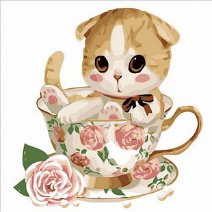 Картина по номерам Picasso Котенок в чашке №4 PC3030004