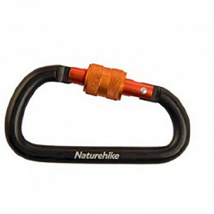 Карабин сувенирный Naturehike D Shape 8 см с муфтой Black