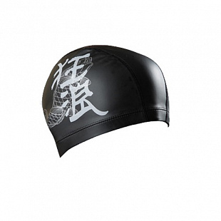 Шапочка для бассейна (плавания) взрослая Mad Wave Fish I PU Coated black