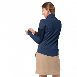 Рубашка с длинными рукавами женская Jack Wolfskin Performance Halfzip W dark indigo