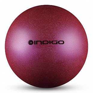 Мяч для художественной гимнастики Indigo металлик 300 г IN119 15 см с блеcтками purple