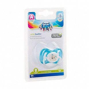 Пустышка Canpol babies Bunny&Company Латексная Круглая 0-6 мес. (23/277_tur) turquoise