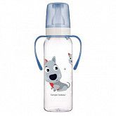 Бутылочка для кормления Canpol babies CUTE ANIMALS с ручками и узким горлышком 250 мл., 12 мес.+ (11/845) blue