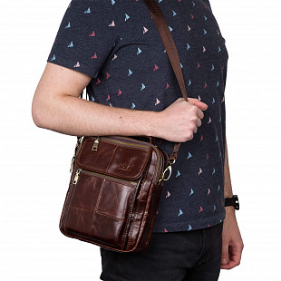 Мужская кожаная сумка Polar 812166-9 brown