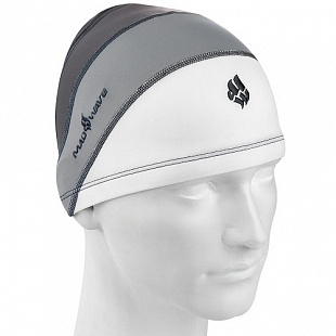 Шапочка для бассейна (плавания) взрослая Mad Wave Long Hairs Adult Lycra gray/white
