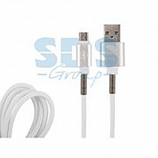 USB кабель Rexant micro USB, 1м силиконовый шнур с пружиной white 18-7019-9