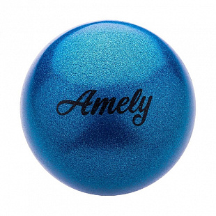 Мяч для художественной гимнастики Amely с блестками AGB-103 15 см blue